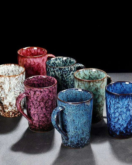 Artisan Crafted 400ml Ceramic Mug - Distinctive Textured Tea Cup