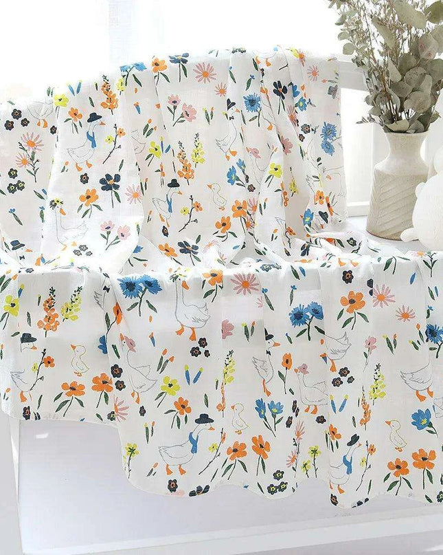 Luxuriously Soft Organic Bamboo Cotton Swaddle Blanket for Infants