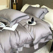 Gray / Queen Size 4pcs / Fitted Bed Sheet