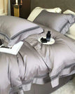 Gray / Queen Size 4pcs / Fitted Bed Sheet
