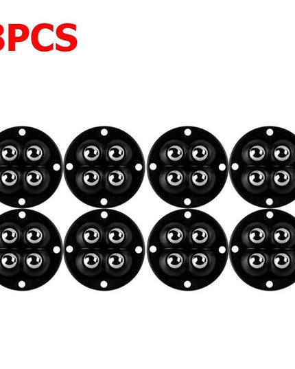 Self-Adhesive 360° Rotating Mini Caster Wheels - 4/8 Pack Universal Mobility Solution for Easy Movement of Trash Bins and Storage Boxes