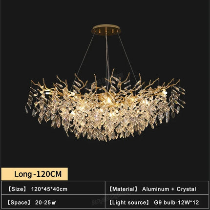 Luxury Gold LED Chandelier — Round & Linear | 6 Sizes | Living Room & Hotel