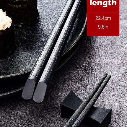Elegant Black Sakura Fiber Chopsticks - Perfect for Sushi & Noodle Lovers