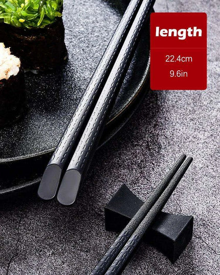 Elegant Black Sakura Fiber Chopsticks - Perfect for Sushi & Noodle Lovers