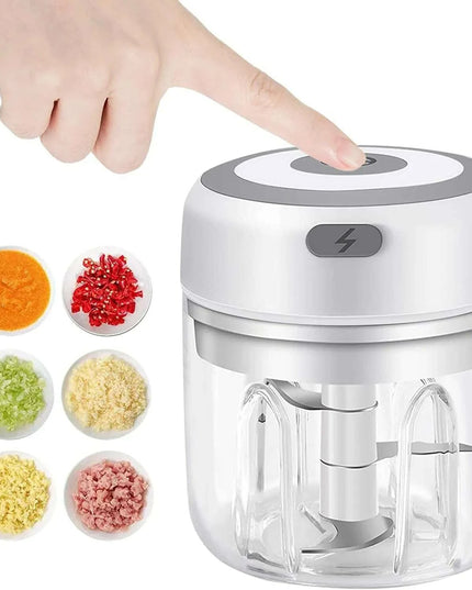 Compact Electric Garlic Chopper with Quick-Slice Technology and Adjustable Capacity