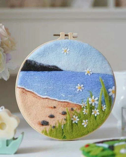 Wool Artistry Felting Kit with Embroidery Frame for Unique Creations