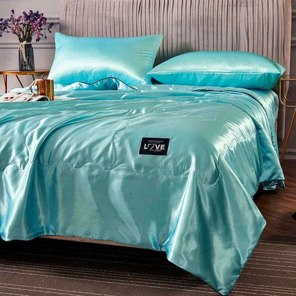 Imitation Silk Summer Comforter - Soft White Lightweight Quilt for Adults, Available in Single and Double Sizes (150*200cm)