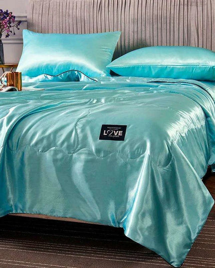 Imitation Silk Summer Comforter - Soft White Lightweight Quilt for Adults, Available in Single and Double Sizes (150*200cm)