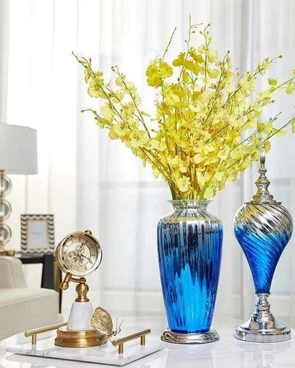 Nordic Sapphire Serenity: Exquisite Blue Glass Vase