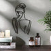 Elegant Female Form Metal Wire Wall Sculpture for Chic Home Decorating