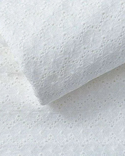 Elegant 100% Cotton White Lace Material