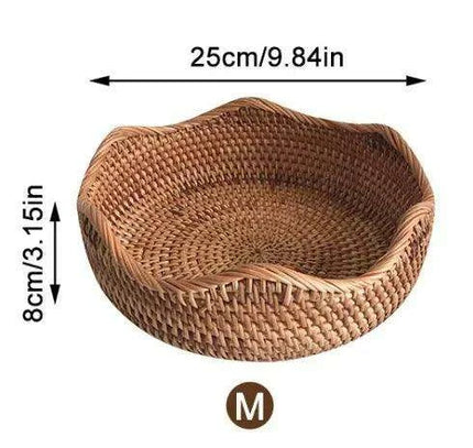 Natural Rattan Wicker Basket for Stylish Storage and Outdoor Picnics