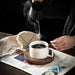 Luxurious Hand-Painted European Ceramic Coffee Mug Set with Gold Detailing - 110ml