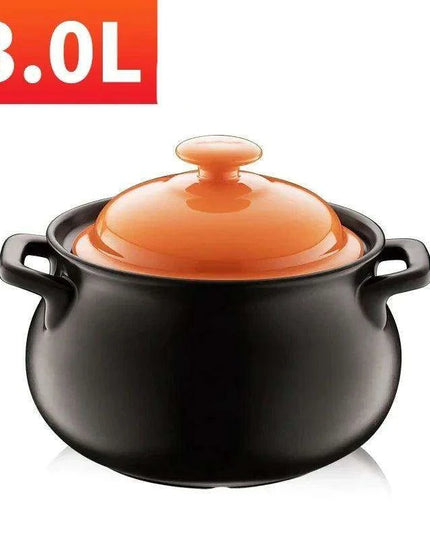 6L Traditional Chinese Clay Casserole Pot for Gas Stove Cooking - Authentic Stew Experience