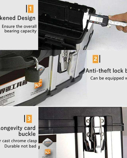 Heavy-Duty Stainless Steel Tool Storage Box for Professionals