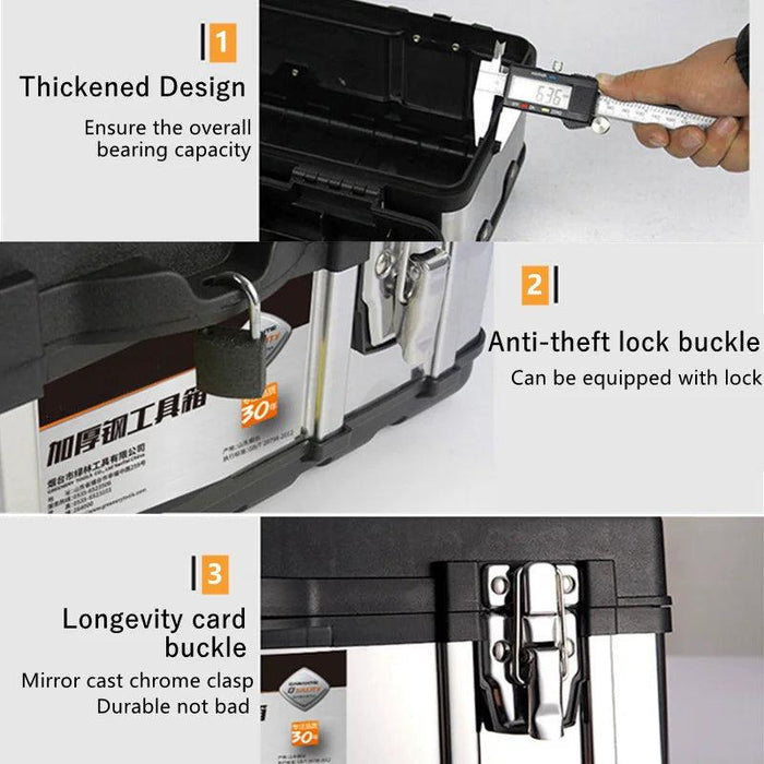 Heavy-Duty Stainless Steel Tool Storage Box for Professionals