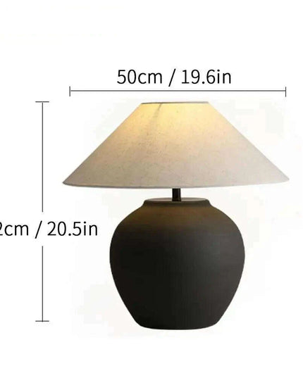 Chic Wabi Sabi Ceramic Table Lamp - Customizable Brightness & Color for Elegant Spaces