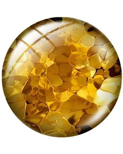 Luxurious Gold-Inspired Glass Cabochon Collection - 10 Distinct Sizes