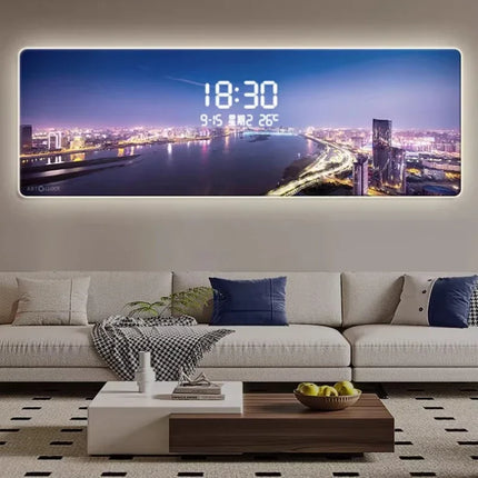 Xinfei Luxury LED Wall Clock - Modern Design, Big Size Mural Art