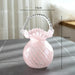 Pink Glass Vase Purse with Wavy Handle
