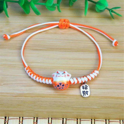 Lucky Cat Beaded Bracelet - Adjustable Harajuku Fashion Statement for Trendy Girls