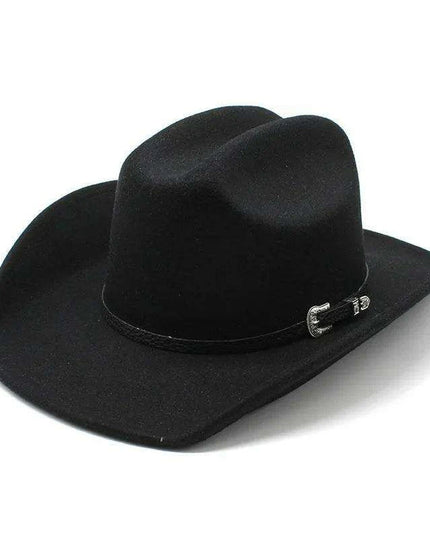 Classic Cowboy Felt Fedora with Elegant Black Band - Unisex Jazz Hat for Church and Casual Wear