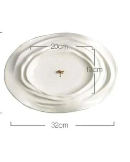 Unique Artisan Ceramic Plate - Irregular Design for Serving Pasta, Steak, Sushi, and Desserts - Elegant Solid Color Tableware