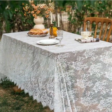 HZTsingYi White Lace Tablecloth - Elegant Wedding & Picnic Decor