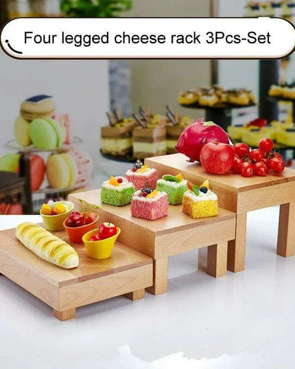 Charming Vintage Wooden Multi-Tier Treat and Snack Display Rack for Events and Celebrations