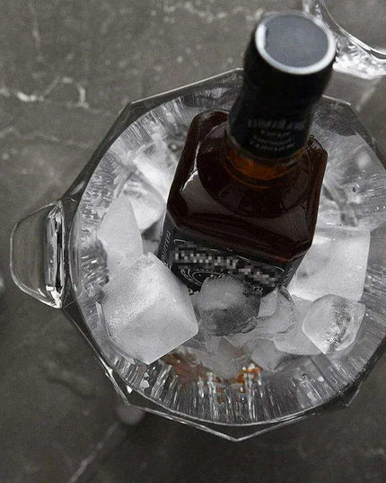 Elegant Crystal Wine Chiller with Champagne Holder - Premium Ice Bucket for Events and Gatherings