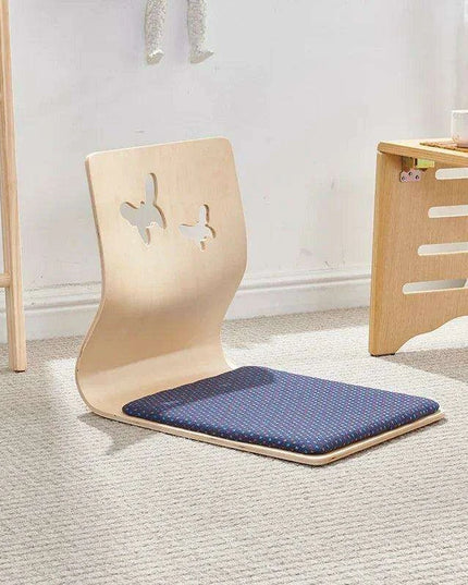 Japanese Minimalist Legless Floor Chair with Elegant Wooden Design - Ideal for Cozy Spaces