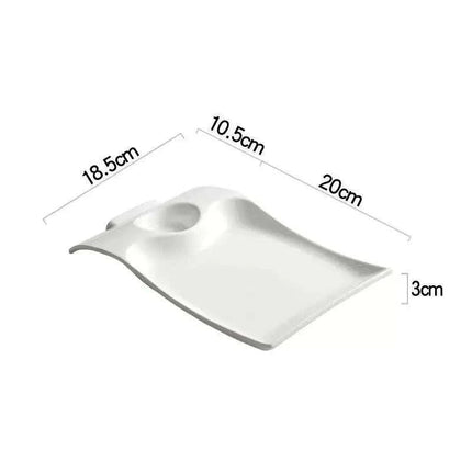 Sophisticated Duck-Embellished Ceramic Platter and Dipping Bowl Set for Stylish Entertaining