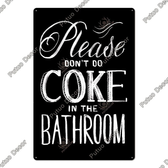 Quirky Retro Toilet Metal Wall Art for Vintage Bathroom Decor