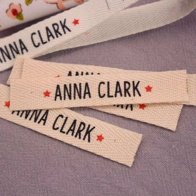 Personalized Eco-Friendly Organic Cotton Twill Labels for Handmade Crafts - Custom Designs & Free Shipping