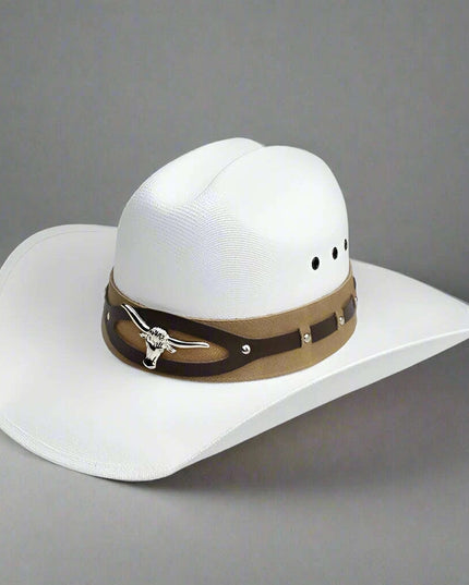 Retro Big Cowhead Cowboy Hat - Unisex Wide Brim Sun Hat for Outdoor Adventures