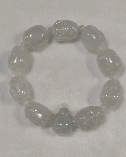 Serene Myanmar Jadeite Buddha Head Beads Bracelets for Couples