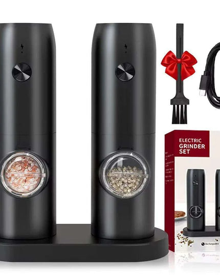 Smart USB Rechargeable Salt and Pepper Grinder with Adjustable Coarseness and LED Indicator