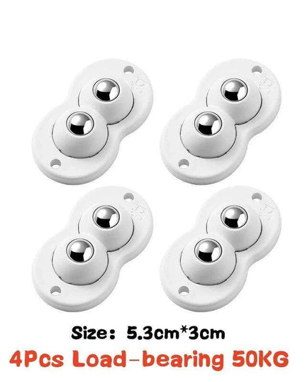 4-Pack Premium Heavy Duty Stainless Steel Furniture Casters with 360° Mobility and Easy Peel-and-Stick Installation (Load Capacity: 20/200Kg)