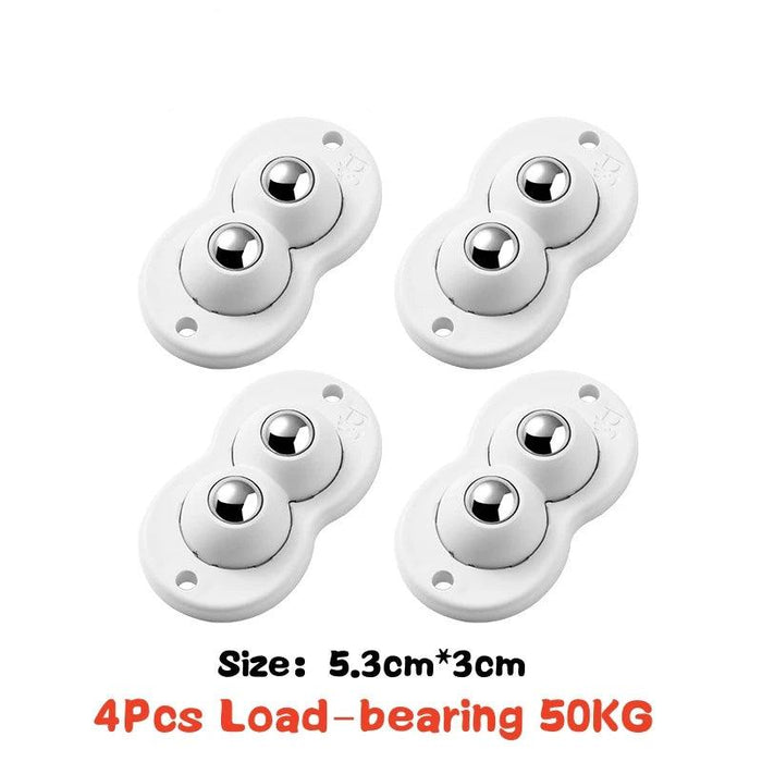 4-Pack Premium Heavy Duty Stainless Steel Furniture Casters with 360° Mobility and Easy Peel-and-Stick Installation (Load Capacity: 20/200Kg)