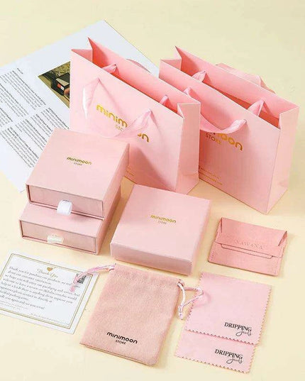 Luxury Pink Jewelry Packaging Set with Custom Branding - 500 Piece Collection