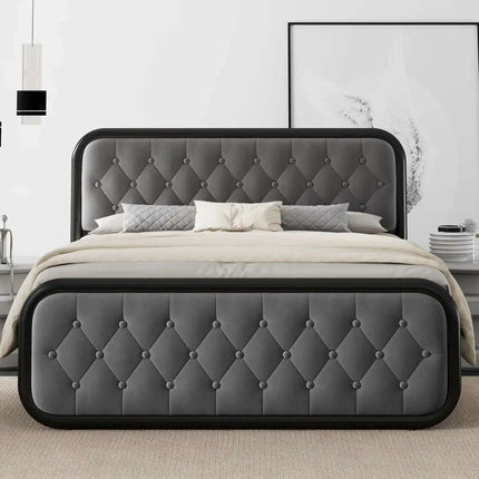 Stylish Faux Leather Bed Frame with Sturdy Support and Smart Under-Bed Storage Solutions