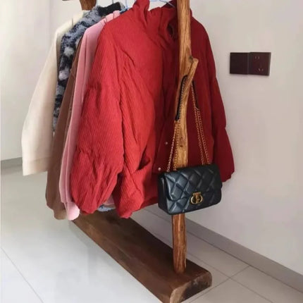 Hongding2 Japandi Style Clothes Rack - Stylish Wood Design & Display