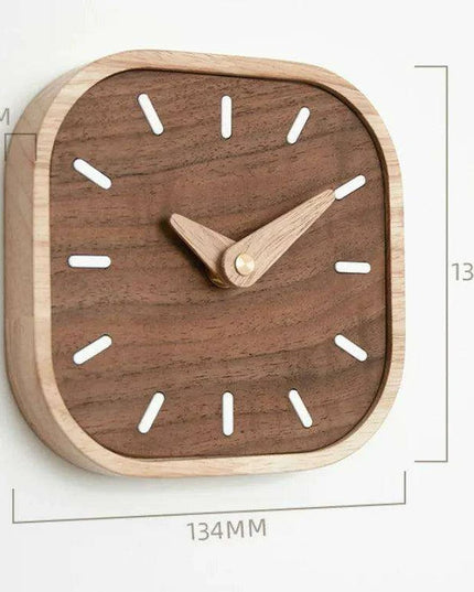 Elegant Black Walnut Table Clock - Modern Scandinavian Design