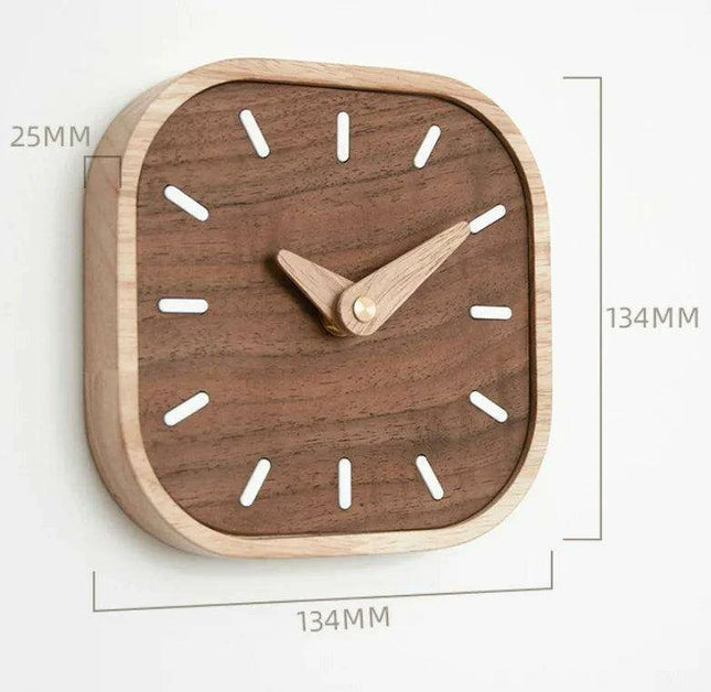 Elegant Black Walnut Table Clock - Modern Scandinavian Design