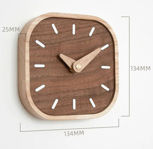 Chic Black Walnut Silent Desk Clock - Stylish Wooden Table Clock