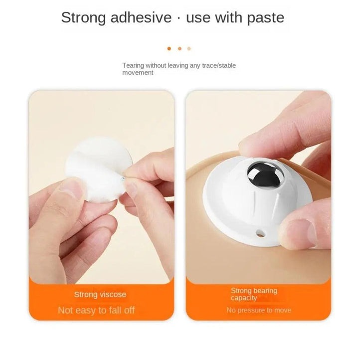 Self-Adhesive 360° Swivel Caster Wheels - Mini Stainless Steel Furniture Rollers with Universal Ball Mechanism