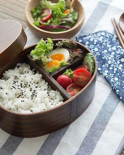 Elegant Japanese Wood Bento Box - Eco-Friendly Portable Lunch Container for Meals, Sushi, and Snacks