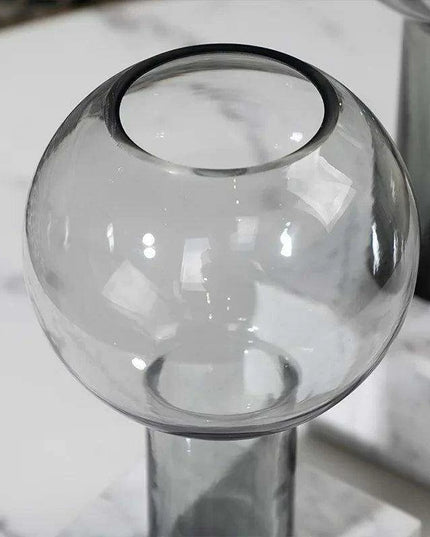 Sleek Modern Glass Vase Collection with Elegant Marble Base for Home Aesthetics and Plant Display