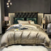 Luxurious Black and Gold Jacquard Egyptian Cotton Duvet Cover Set - 4/6 Piece Collection for Cal King and Queen Sizes with Sheets & Pillowcases