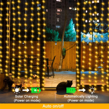 Solar LED Curtain Fairy Lights – Waterproof & Auto Dusk-to-Dawn